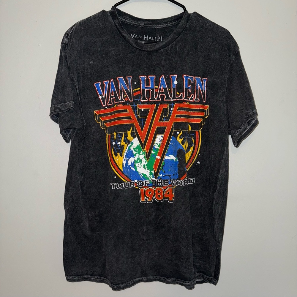 Dark Grey Acid Washed Graphic T-Shirt